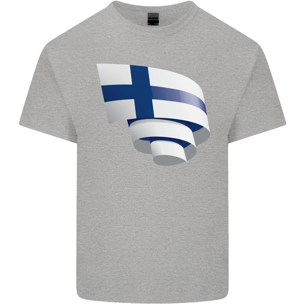 Curled Finland Flag Finnish Day Football Unisexs Light Cotton TShirt