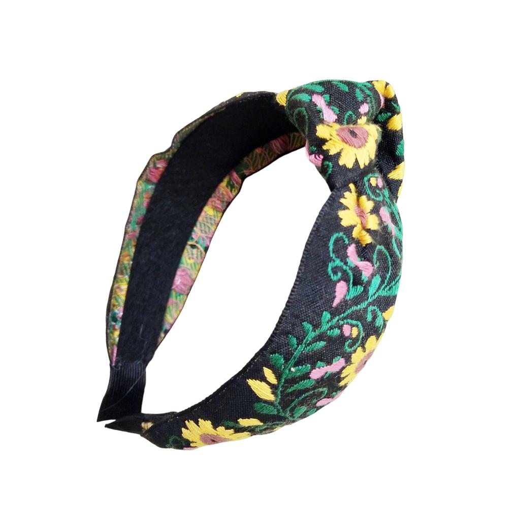 Mexican Embroidery Flower Headband Knotted Hairband for Women and Girls Perfect for Cinco de Mayo and Party Outfit