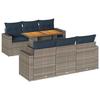 VidaXL Garden Lounge Set with Cushions 7 Pcs Grey Wicker, Outdoor Sofa Set, Corner Sofa Set 3327001