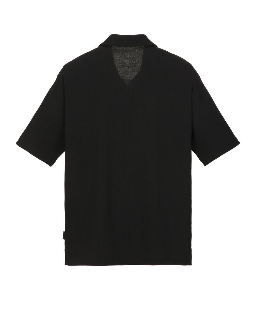 Jilseutyueoteunyuyogmaen Pleated Short Sleeve T-Shirt - Black (Jnts6B502Bk)