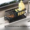 Stainless Steel Sink Organizer Drain Rack with Soap Sponge Holder Multi Layer Filter Basket Kitchen Storage Kitchen Organizer