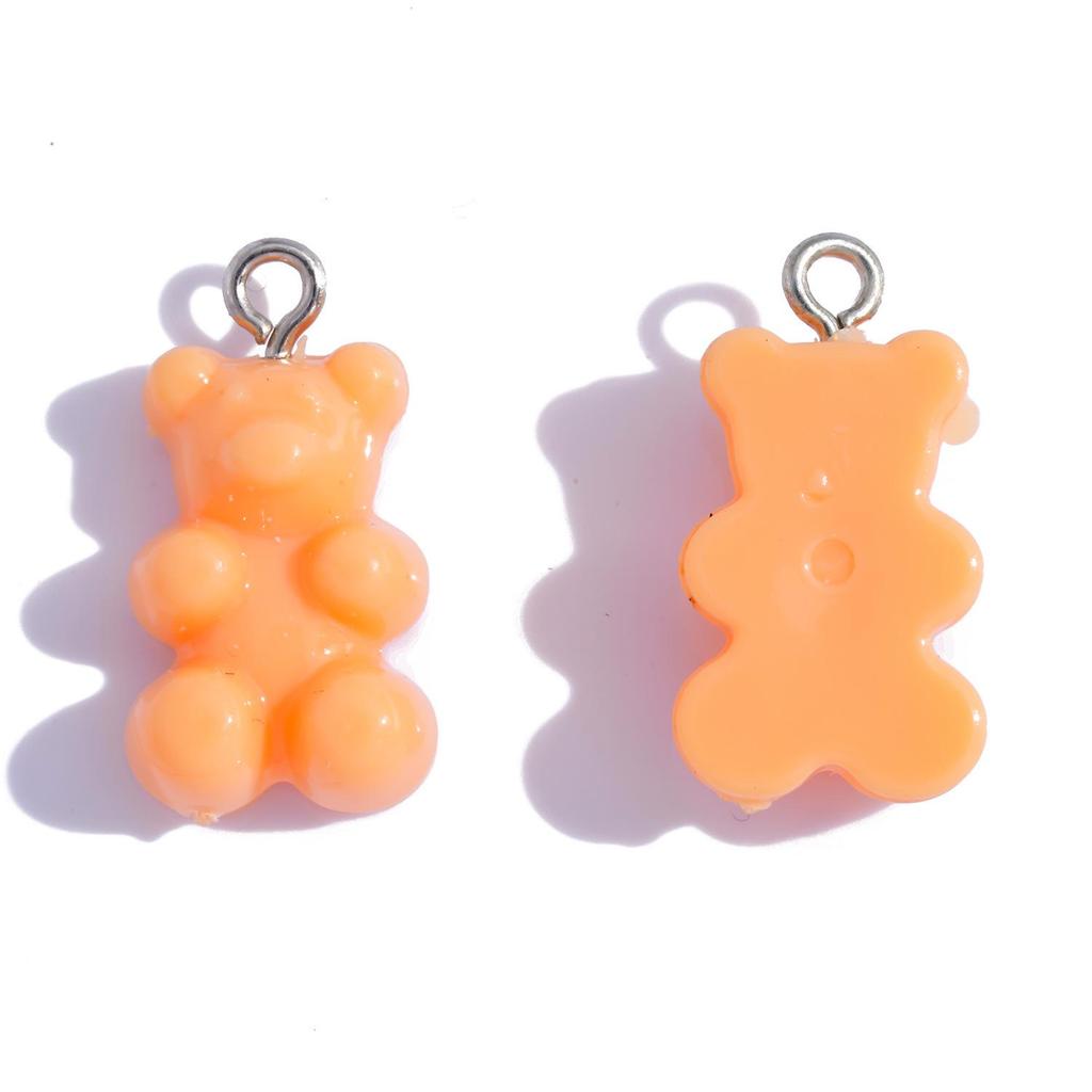 Colorful Transparent Bear Resin Pendant for DIY Jewelry and Keychains