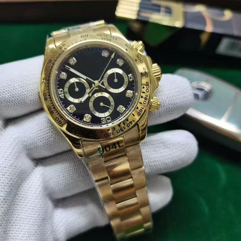 Orologio Meccanico Automatico Cronografo Universo Uomo Serie Daytona Laojia Verde Oro