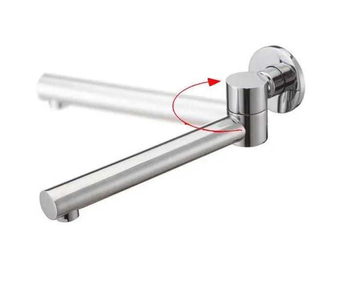 Solid Bass Wall Outlet Wall Mounted Shower Spout Bath Tub Shower Mixer Faucet Spout Filler 180 degree Folding