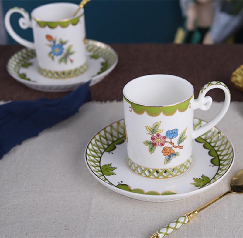 Vintage Ceramics Coffee Cup and Saucer Flower Tea Cups Afternoon Tea Mug Water Cup Breakfast Cups Milk Mug Juice Mug Drinkware