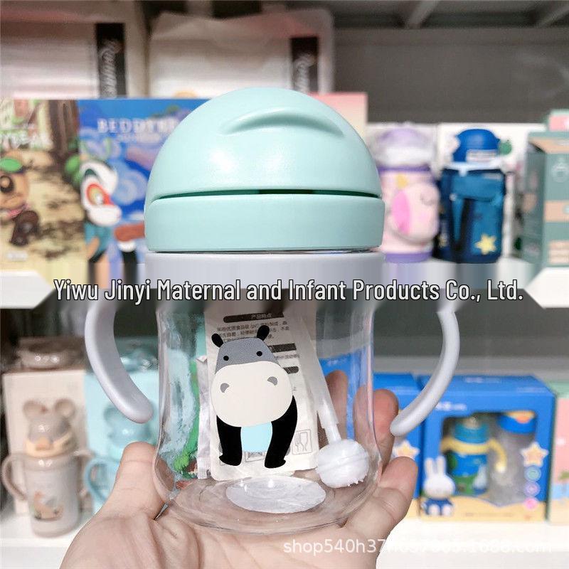 Cartoon Straw Children s Cup: Anti-Choking, Portable, Plastic Drinking Cup for Babies and Kindergarten.
