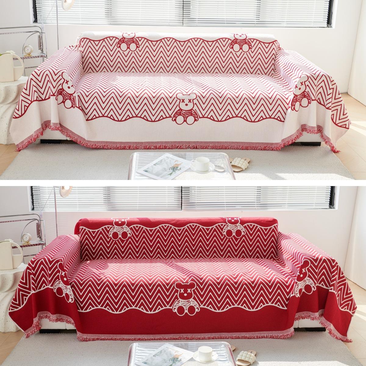 

Современное и простое полотенце для дивана, новое всесезонное удобное многоцелевое полосатое двухстороннее покрывало для дивана из шенилла, устойчивое к складкам 180*130cm