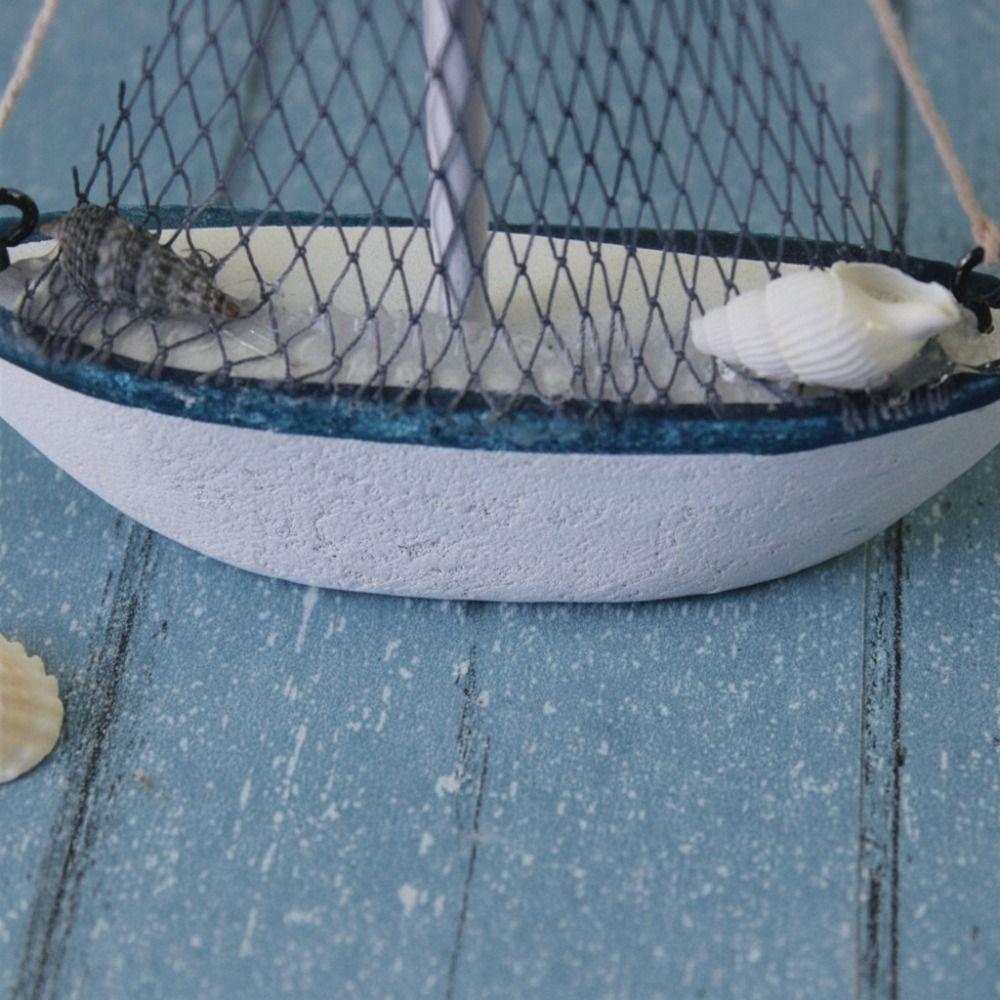 Mediterranean Style Sailing Boat Model Handmade Nautical Decor Miniature Sailboat Party Decoration