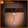 Huitan Y Shaped Design Women Pendant Necklace Luxury Wedding Party Inlaid Shiny CZ Elegant Jewelry Trendy Versatile Accessories