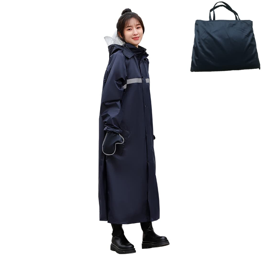 

Длинный плащ для женщин и дождевой велосипедный рюкзак, перчатки, дождевик, большая сумка для хранения, полностью тяжелый, для защиты от дождевых бедствий, размер 3XL [JYZ] Мужчины,