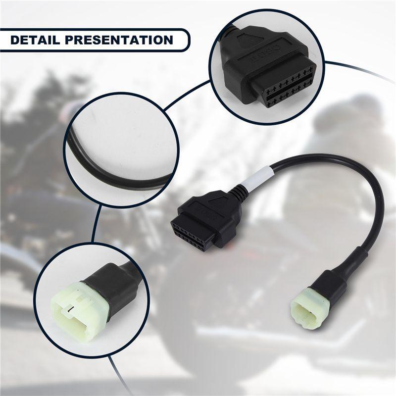 Durable-6 To 16 Pin OBD2 Connectors Diagnostic Tools OBD Extension Cables Adapters For Kawasaki Motorcycle Z Serie