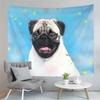 Pug Dog Tapestry Cute Black Animals Tapestry Autumn Fallen Leaves Tapestry Home Living Room Bedroom Wall Modern Art Tapestries