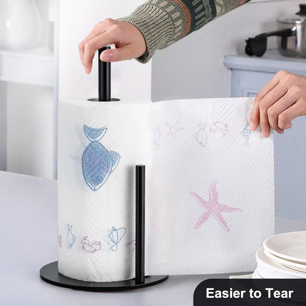 Weighted Base Paper Towel Holder Stainless Steel Roll Paper Holder Paper Towel Stand  Bathroom