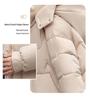 2023 European Women's Winter Mid-Length Down Coat with Detachable Hood