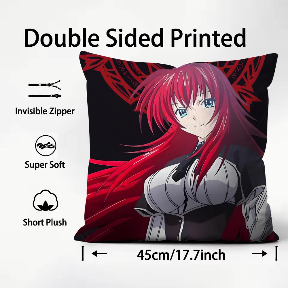 HHigh School DDxD Anime Cushion Cover Plush Fabric Soft DoubleSided Printed Sofa Warm Winter Home Child Gift Pillow Case