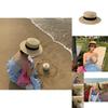 Trendy Summer Straw Hat For Women Made From Bamboo Fiber Flat Top Design