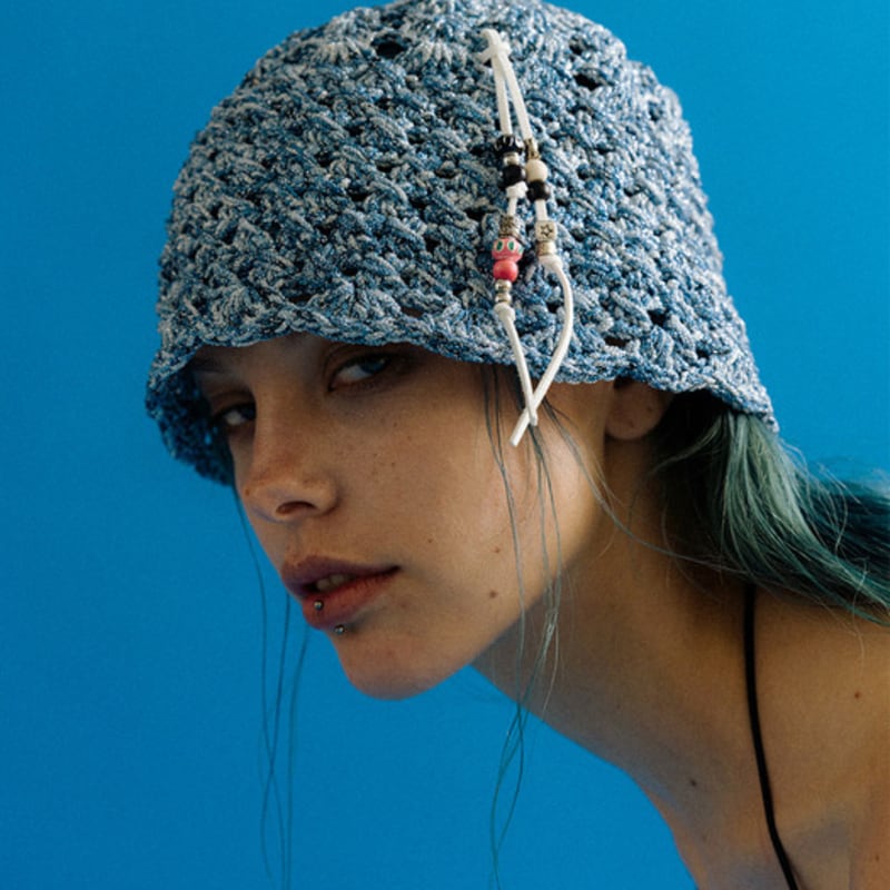 

orogee Шерстяная вязаная панама_Синяя BLUE_FREE