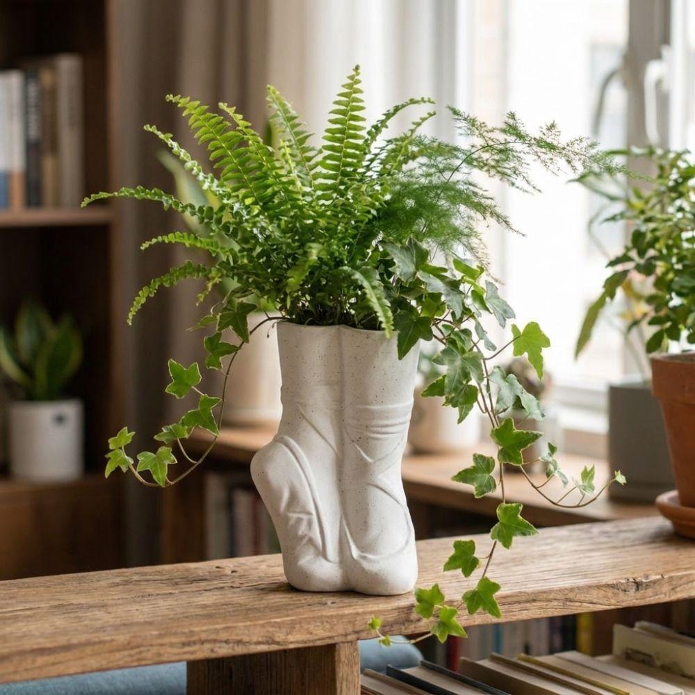 Dreamy Succulent Planter Creative Ballet Foot Vase Minimalist Foot Sculpture Pot Balcony Patio