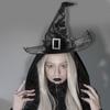 Halloween Witch Hat Black Pointed Wizard Hat Witch Costume Accessories Halloween Dress Up Hat Boys Girls Costume Prop