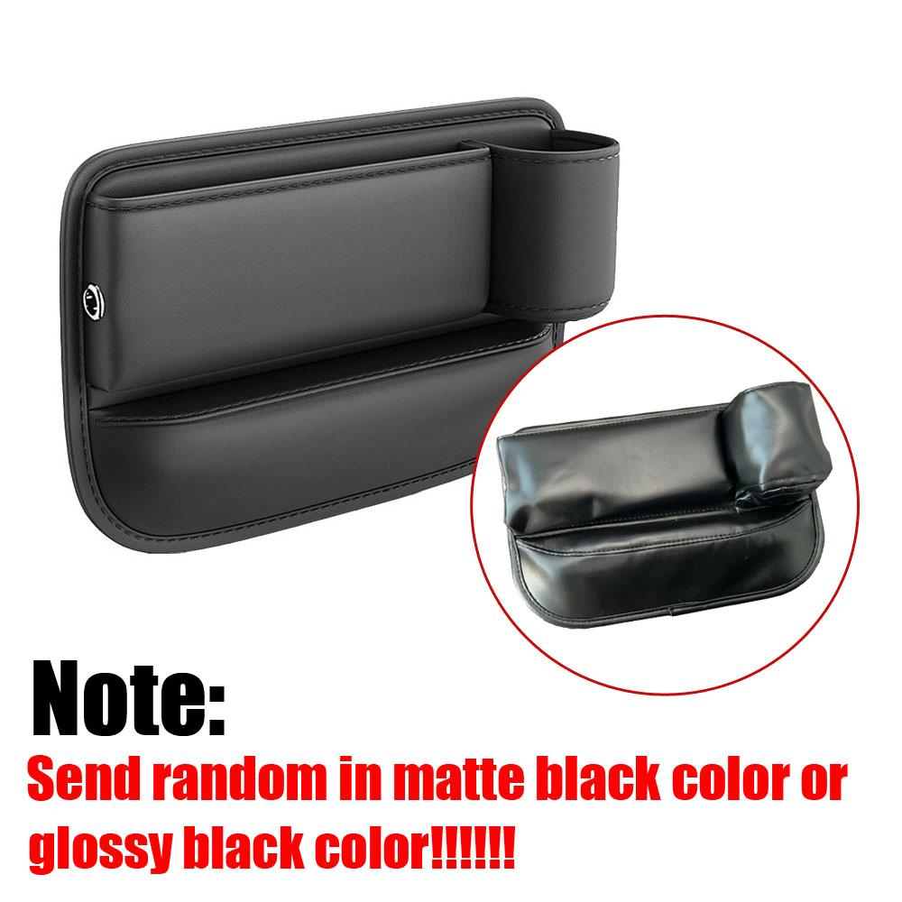 PU Leather Car Seat Gap Organizer Console Side Storage Box with Cup Holder Seat Crevice Storage Box Car Organizer for Cell Phone