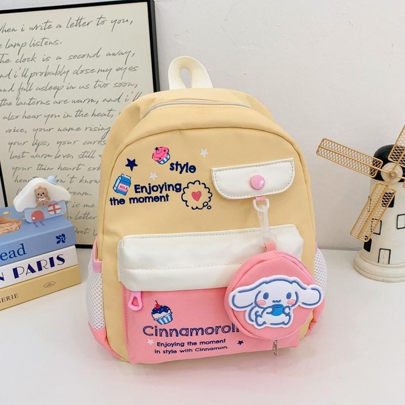 Cinnamon Letters Print Childrens School Bag With Cartoon Anime Prints For Daily Use