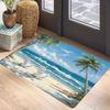 Zomerstrand Deurmat Tropische Palmboom Zee Golven Bedrukte Vloerkleed Antislip Wasbaar Kust Entree Vloermat Voor Huis Kamer