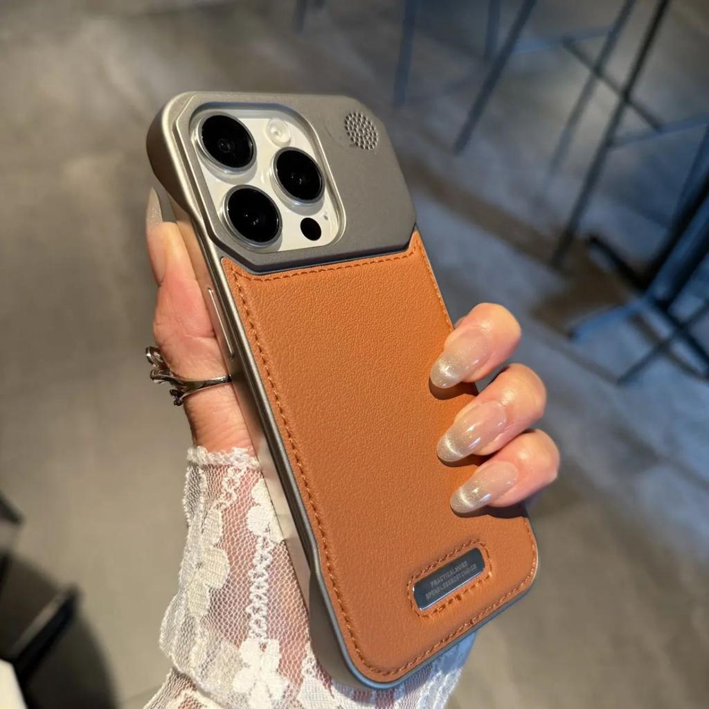 Luxury Frameless Armor Leather Case for iPhone 16 15 14 Plus 13 12 11 Pro Max For Magsafe Magnetic Business Aromatherapy Cover