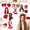 Christmas Elf Hat for Adults Scarf And Gloves Set, Knitted Xmas with Jingle Bells, Holiday Gift Family Pompom Warm Adults, Unisex Winter Costume