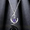 Huitan White/Purple Charming Cubic Zirconia Pendant Necklace for Women Simple Elegant Design Bridal Wedding Accessories Jewelry