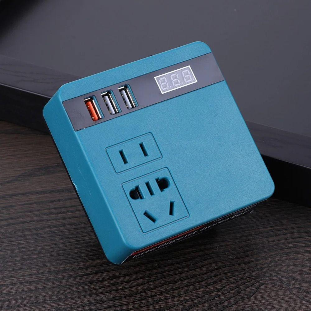 120W Lithium Battery Inverter 3 USB Ports High Power Power Converter Transformer Multifunction DC 21V To 220V for Makita