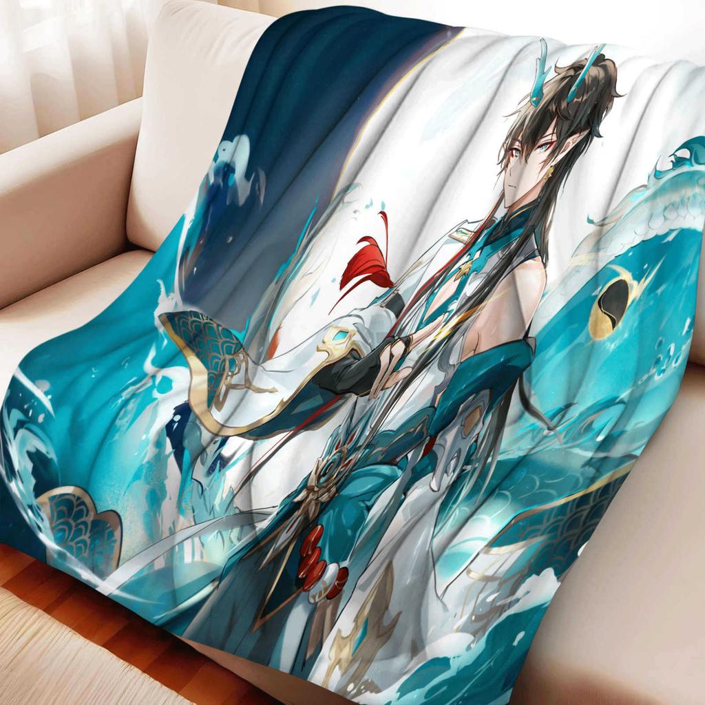 Cartoon Honkai: Star Rail Dan Heng Flannel Blanket Cover Warmth Soft Anime Nap Blanket Multifunctional Decor Universal Blankets