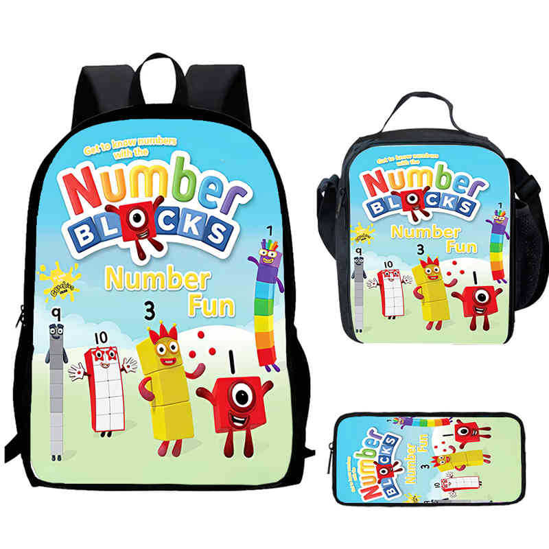 Digitale Bausteine Numberblocks Schultasche Hochauflösend Multifunktional Oxford Leichter Rucksack