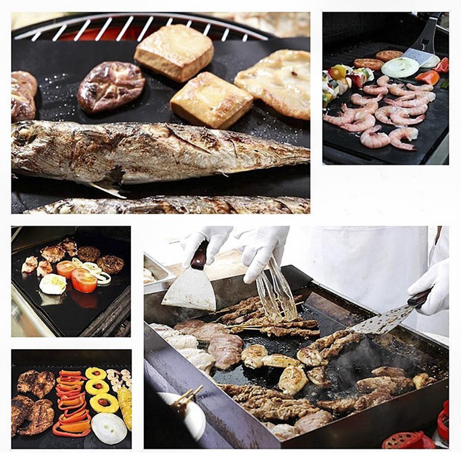 Grill Mats for Outdoor Grill Reusable Heat Resistant Grill & Baking Mat Non-Stick Teflon BBQ Grilling Mats Barbecue Accessories