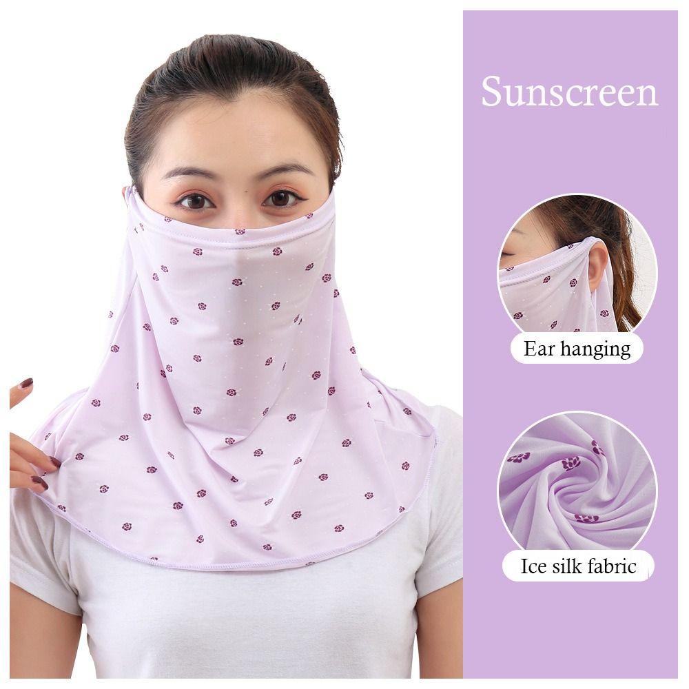 Atmungsaktive Sonnenschutzmaske Spurlos Eisseide Gesichtsbedeckung Mode Nackenschutz Sport
