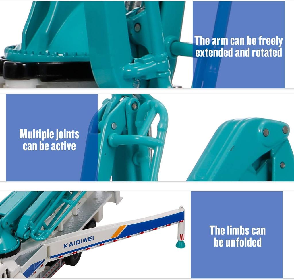 Bilmodell i skala 1/55, Legering Bilmodell Betongpumpe Bil Voksen Metalldekorasjon Julegave Nyttårsgave