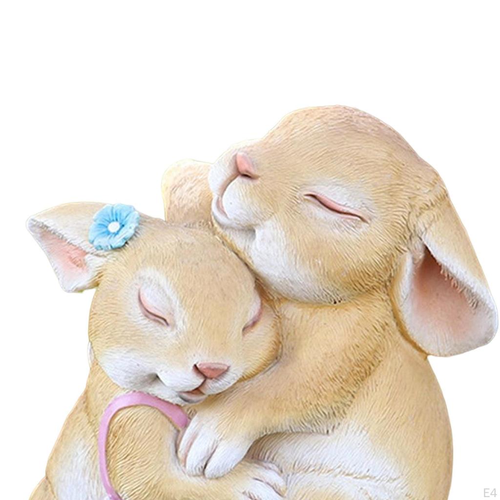 2 Pieces Outdoor Garden Statue Animal Figurines for Patio Table Accessories