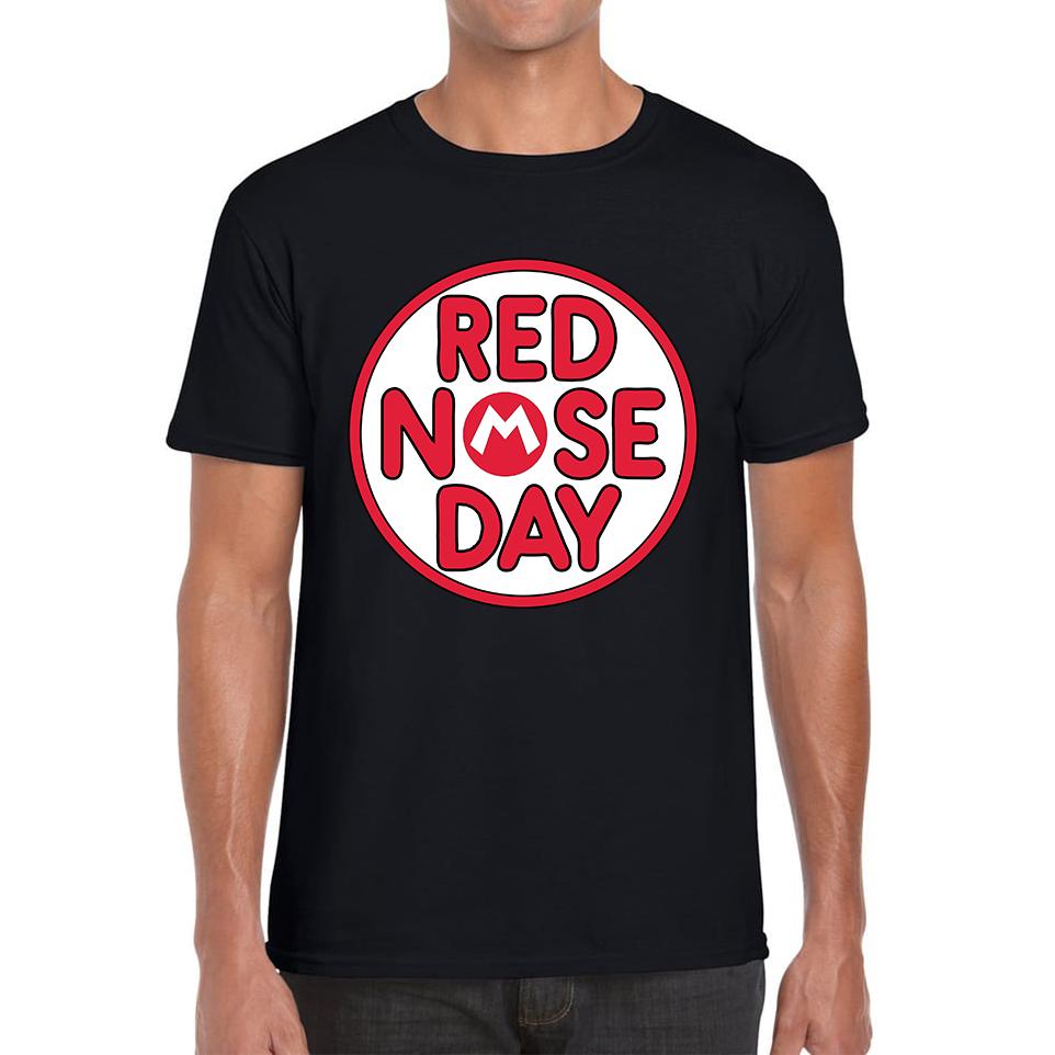 Comic Relief Red Nose Day Super Mario Unisex Mens T Shirt Womens Tops Tees M