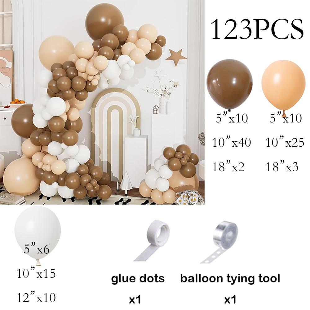

Khaki Balloons Arch Nude White Ballon Garland Kit Brown Theme Birthday Party Baby Shower Gender Reveal Wedding Decoration Globos 12inch 20PCS