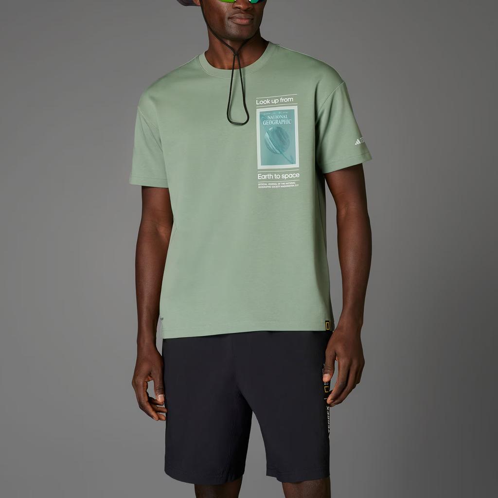 adidas Terrex X Współpraca z National Geographic Ng U Ar F Gfx T Amerykańska Odzież Outdoorowa Szybkoschnący Retro Sportowy T-shirt z Krótkim Rękawem Unisex Top JD5963