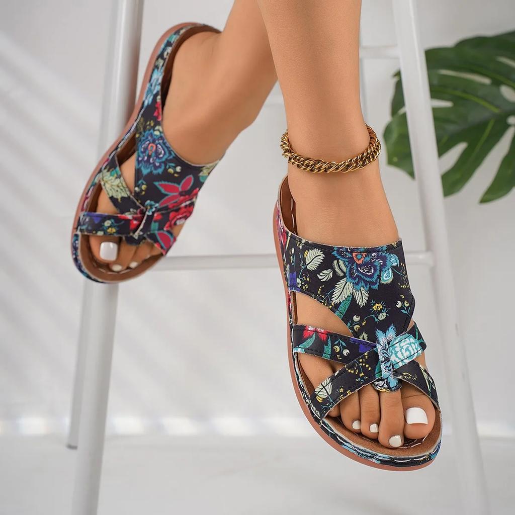 Fashion Women Slippers Casual Buckle Clip Toe Shoes for Women New Summer Print Fashion Sandals Wedges Platform Slippers Slides Women