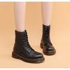 Leather Martin Boots, 8-eye/6-eye Unisex Ankle Boots, Winter Fleece-lined Couple Boots