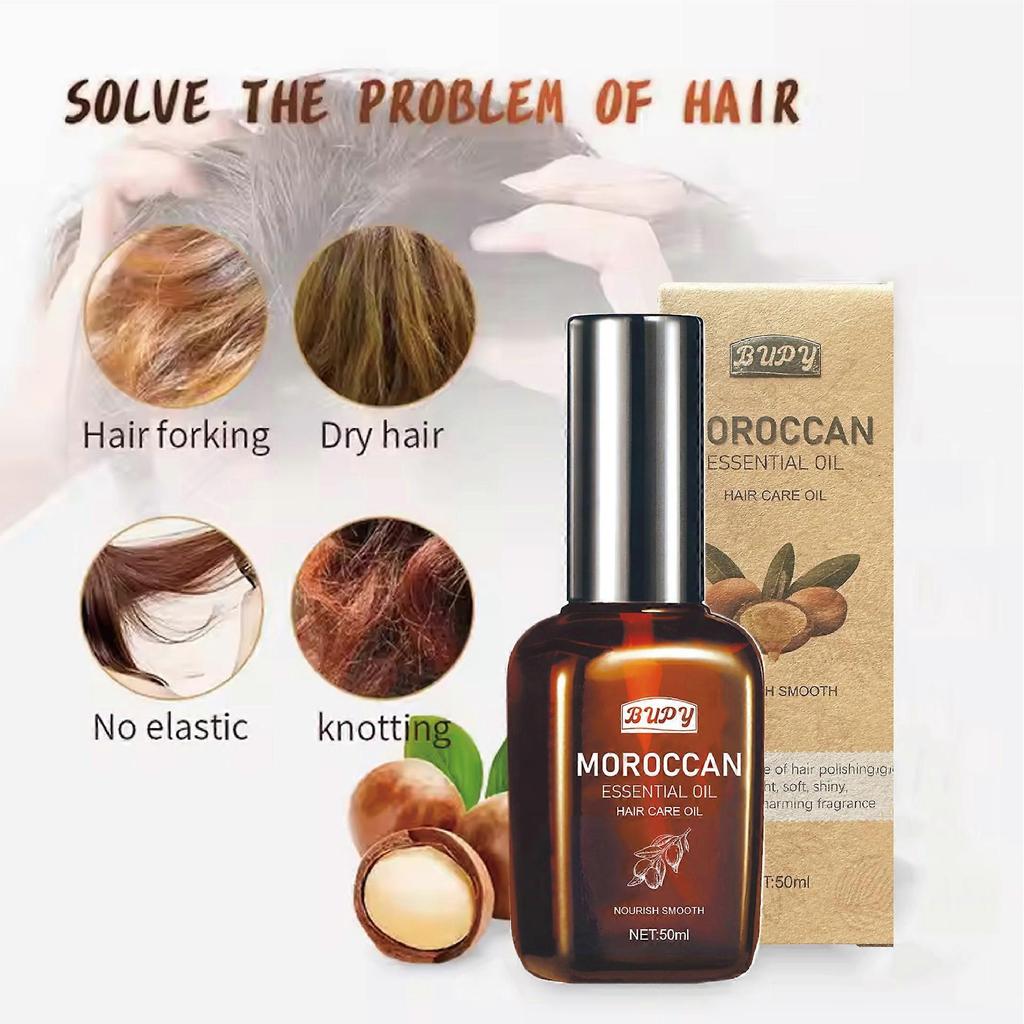 Moroccan hair care essential oil repairs, nourishes, cares for dry, frizzy, smooth and shiny essence 1