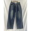 Botvotee Elastic Waist High Waist Wide Leg Jeans for Women Loose Straight Blue Long Denim Pants Female Fashion Streetwear Jeans