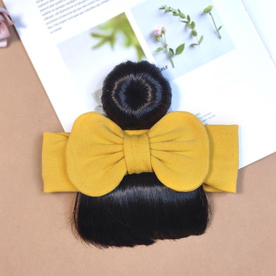 Baby Wig Hair Band Bowknot Decor Easy to Wear Elastic Hair