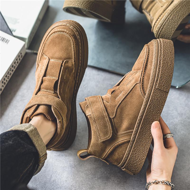 Fashion Men High Top Works Shoes Casual Board Shoes Non Slip Wear-resistant Walking Shoes Designer Retro Sneakers Loafers Zapatos Hombre
