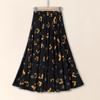 Ice Silk Floral Midi Skirt With Breathable Fabric For Middleaged Women Casual Wear