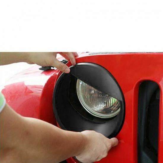 Schwarze Zubehör Scheinwerferblenden Verkleidung Abdeckung Dekoration für Jeep Wrangler JL 2018-21