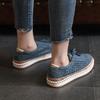 Large Size New Casual Single Shoes Women's Shoes Hollowed Out One-pedal Fringed Low-top Daily Round Head Lazy Shoes