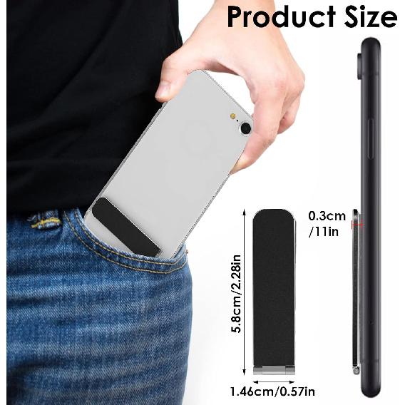Giantree Ultra Thin Cell Phone Holder, Adjustable Mini Alloy Phone Kickstand Portable Phone Stand Foldable Phone Stand for Mobile Phone Tablet