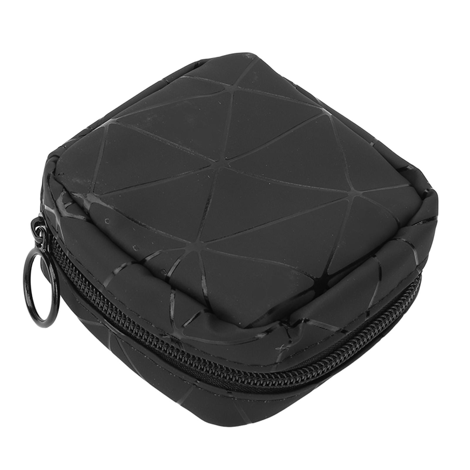 

Маленькая сумочка для помады Портативная водонепроницаемая на молнии из ПУ кожи Мини косметичка для путешествий Женская Черная чёрный